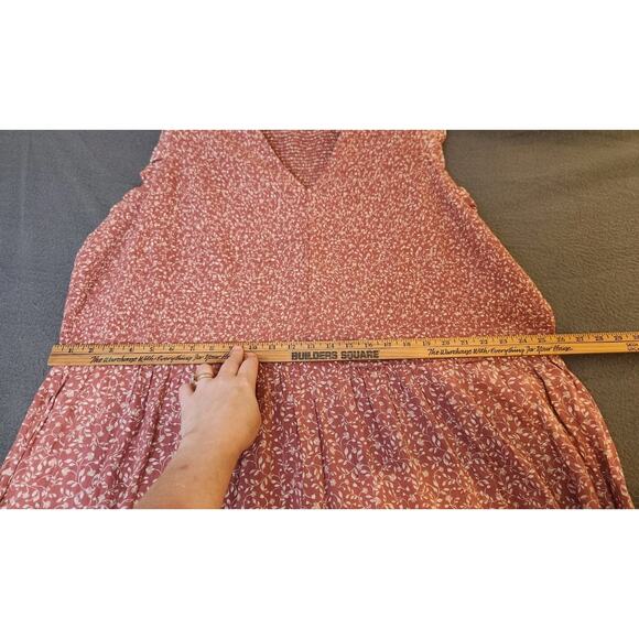 OLD NAVY Rose Pink Floral Maxi Dress Size 4X Smocked Top Ruffle Cottage NWT - Picture 3 of 11